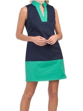 Sail to Sable Teal and Navy Colorblock Dress